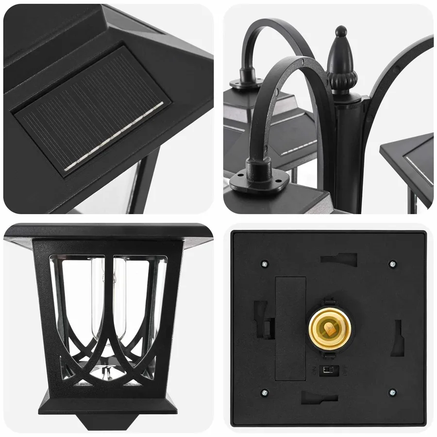 Lampadaire à 3 têtes Noir 16 x 16 x 187 cm Aluminium et ABS - 6