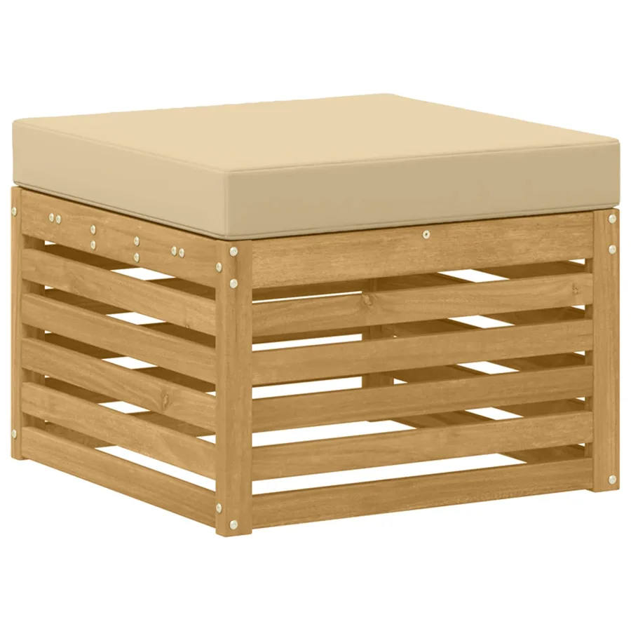 Ensemble de canapés d'extérieur 6 pcs Blanc et Beige Polyester - 5