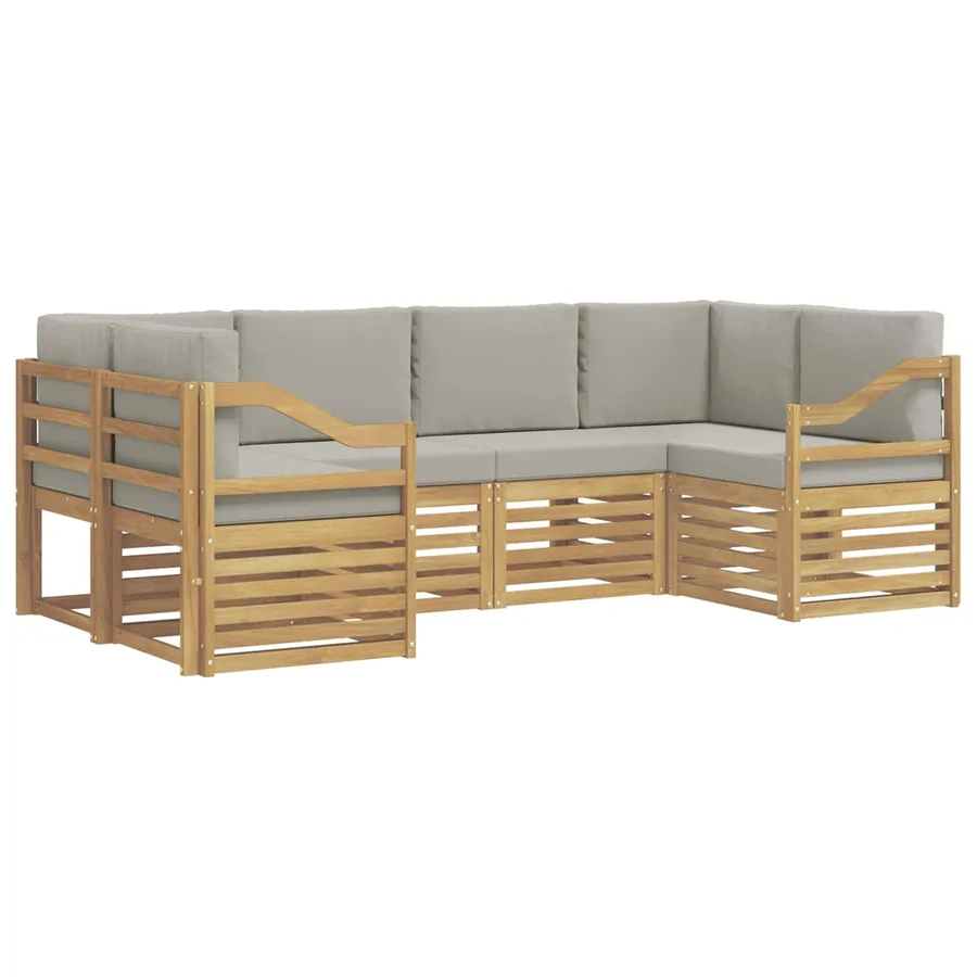 Ensemble de canapé d'angle 6 pcs Blanc et gris clair - 2