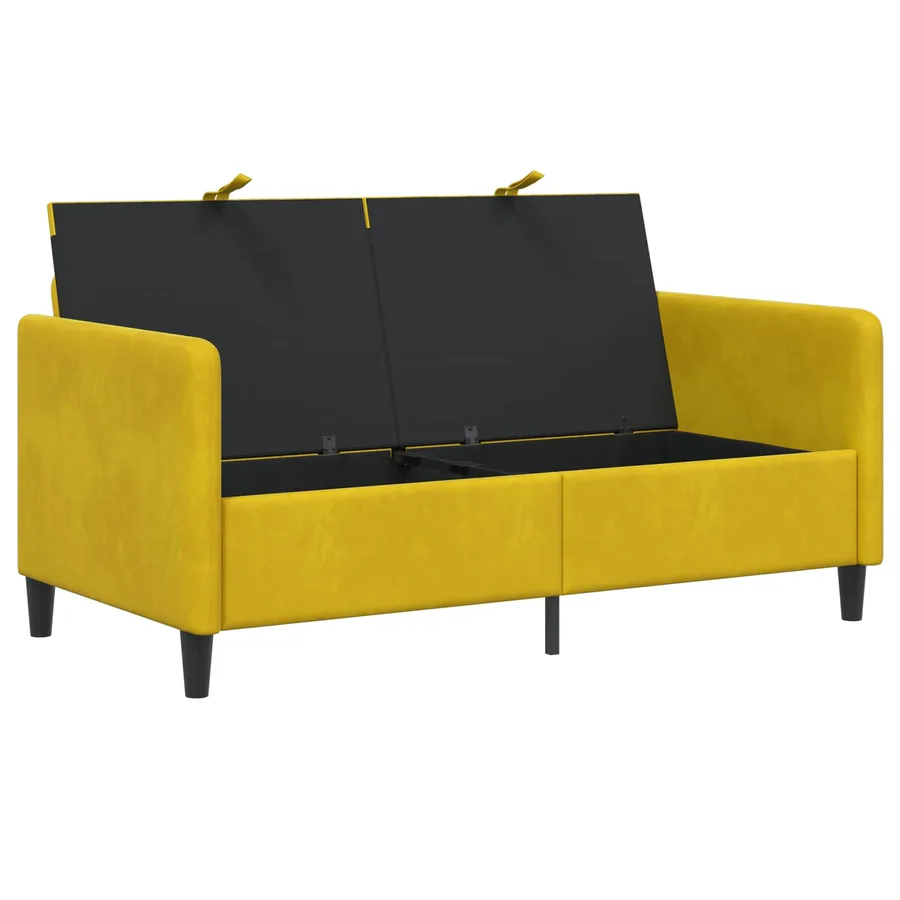 Sofa avec rangement Jaune 152 x 78 x 87 cm Polyester - 4