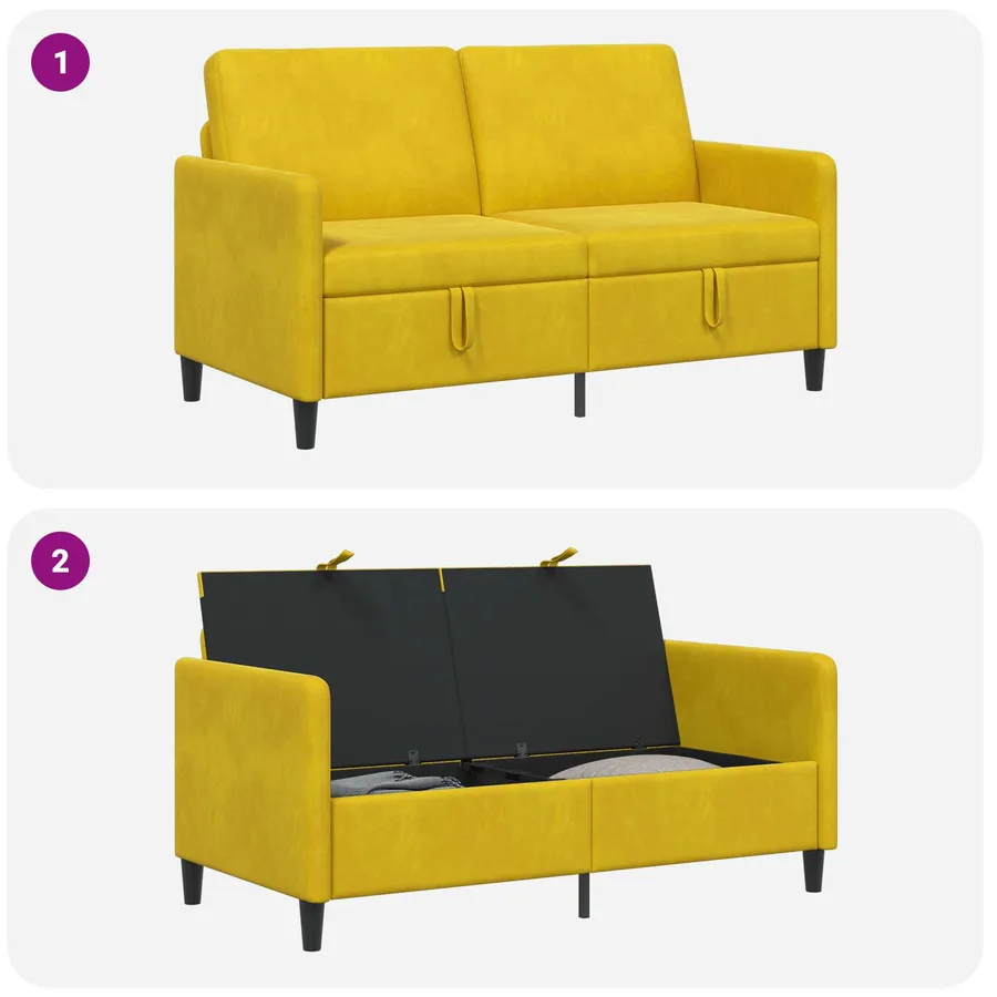 Sofa avec rangement Jaune 152 x 78 x 87 cm Polyester - 6