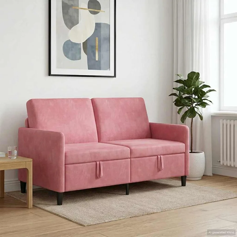 Sofa avec rangement Rose 152 x 78 x 87 cm Polyester - 3
