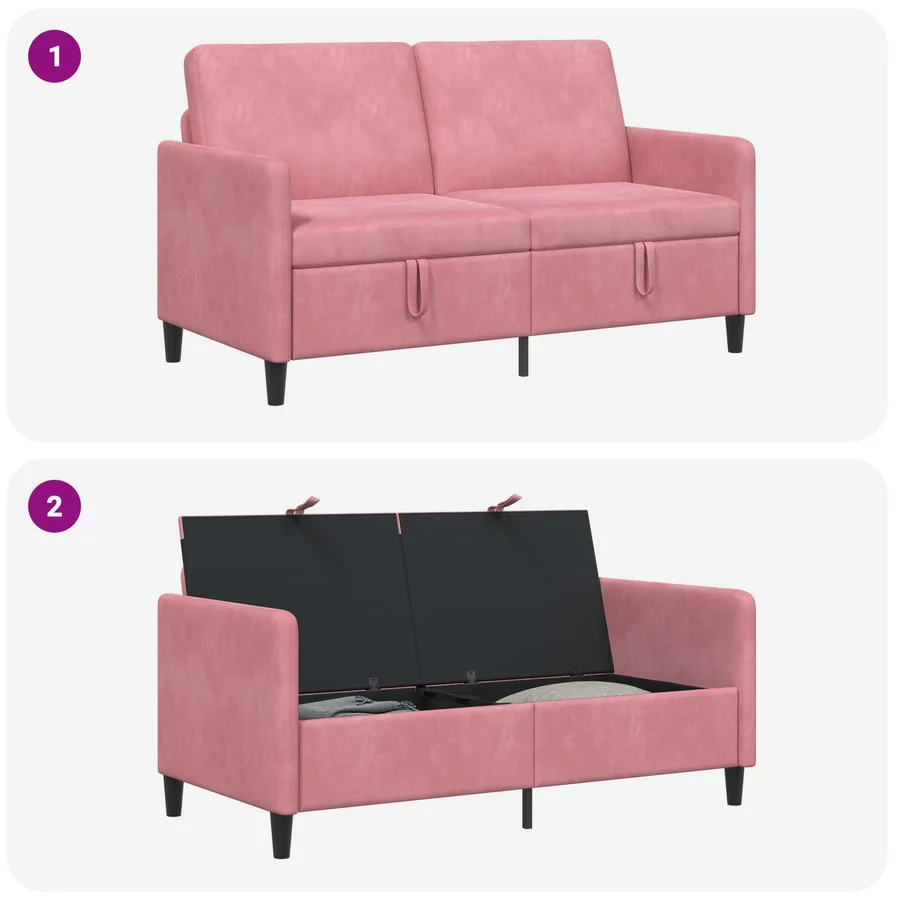 Sofa avec rangement Rose 152 x 78 x 87 cm Polyester - 6