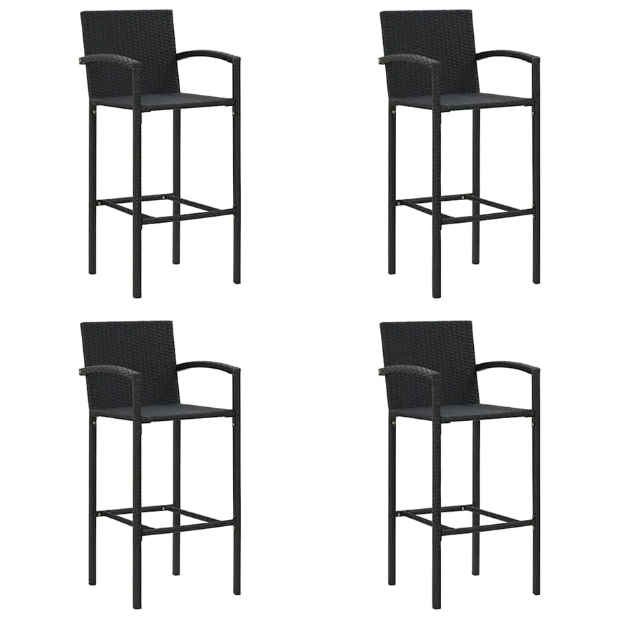 Ensemble de bar de jardin 5 pcs noir résine tressée - 4