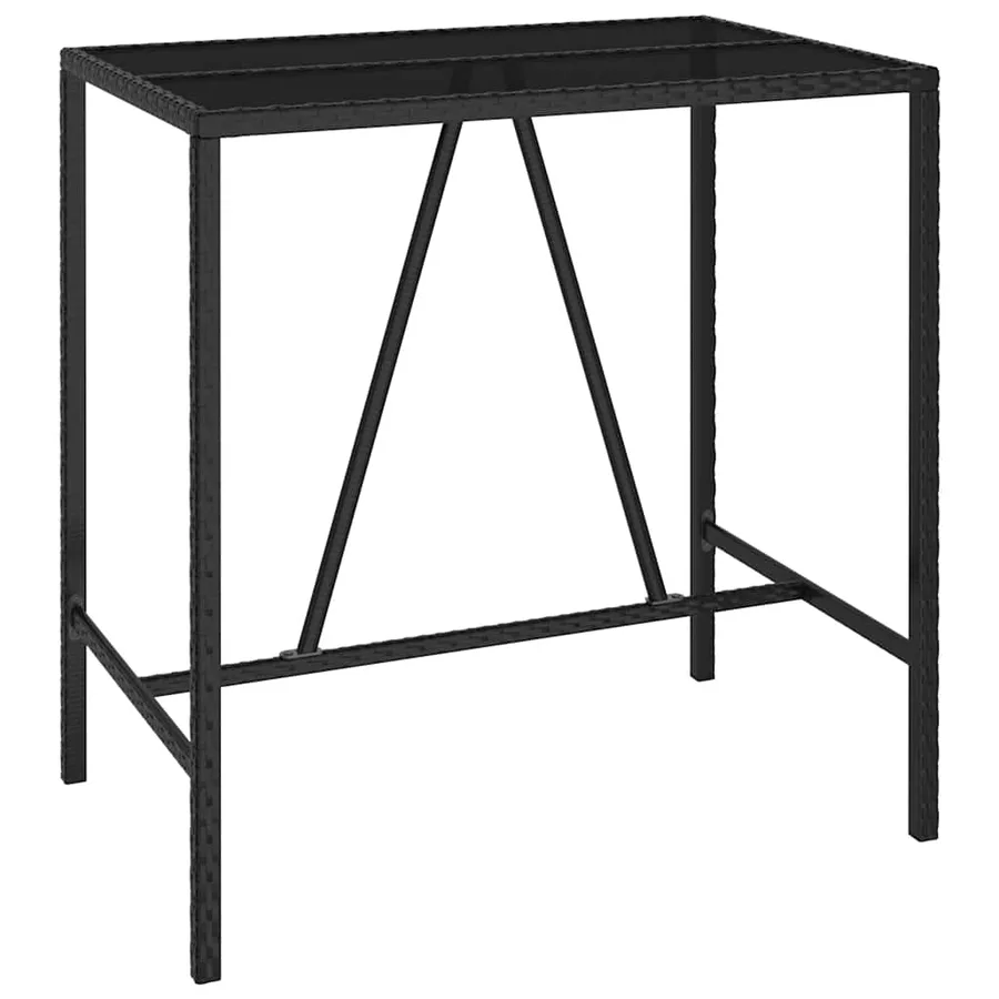 Ensemble de bar de jardin 5 pcs noir résine tressée - 6