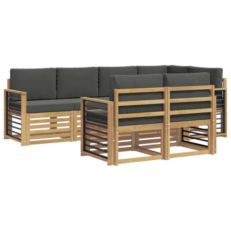 Ensemble de canapés d'extérieur 7 pcs Blanc et anthracite - 2