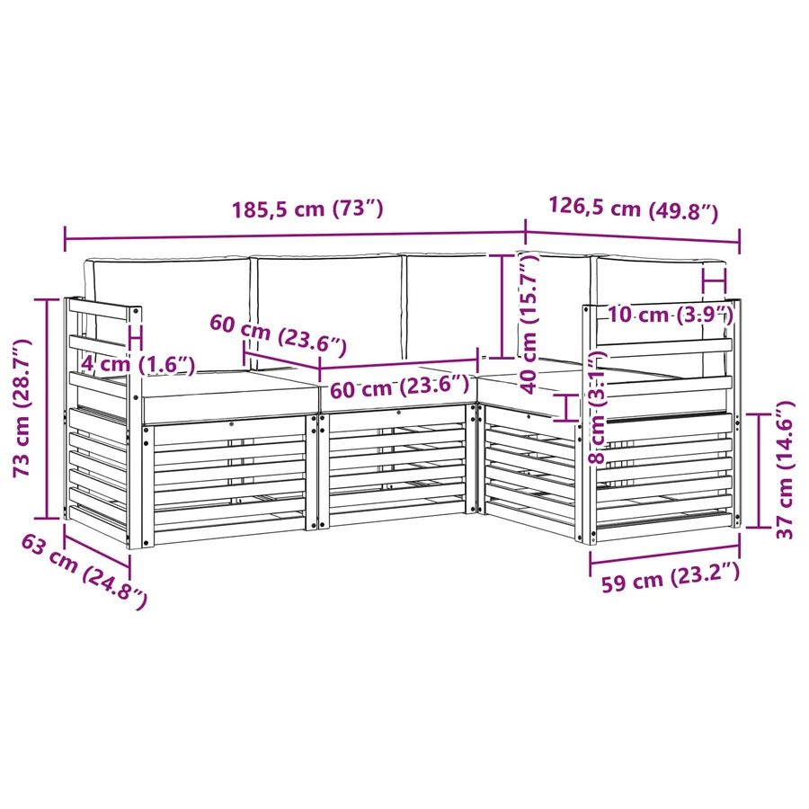Ensembles de canapés 4 pcs Blanc et anthracite - 7