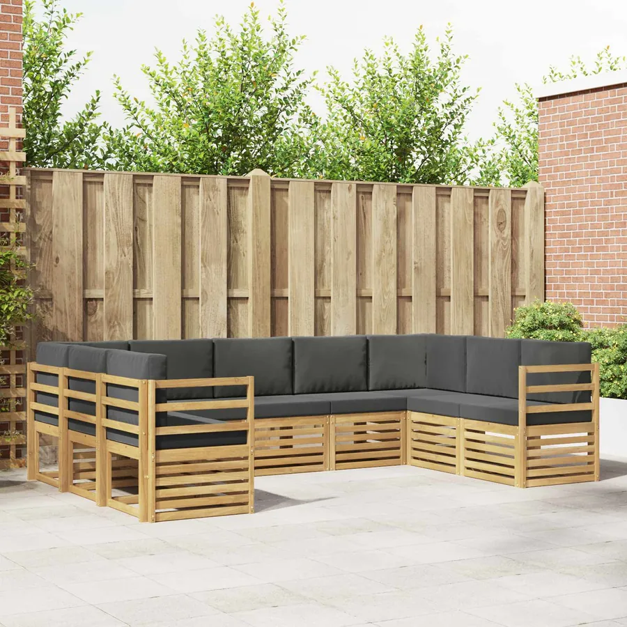 Ensemble de canapé d'angle 9 pcs Blanc et anthracite