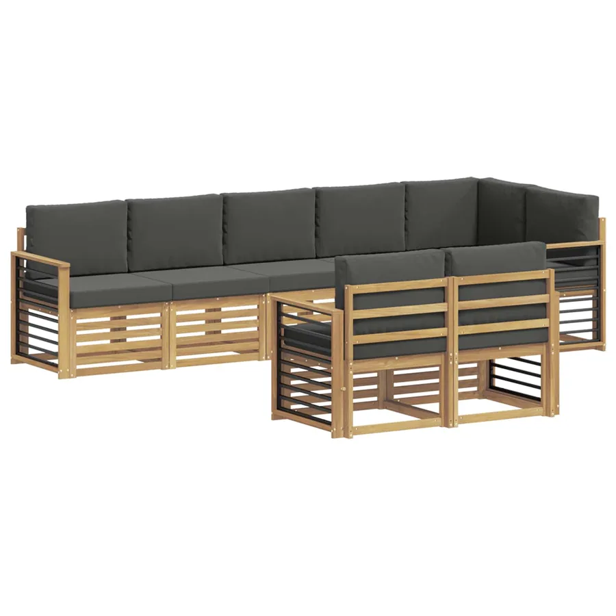 Ensemble de canapés d'extérieur 8 pcs Blanc et anthracite - 2