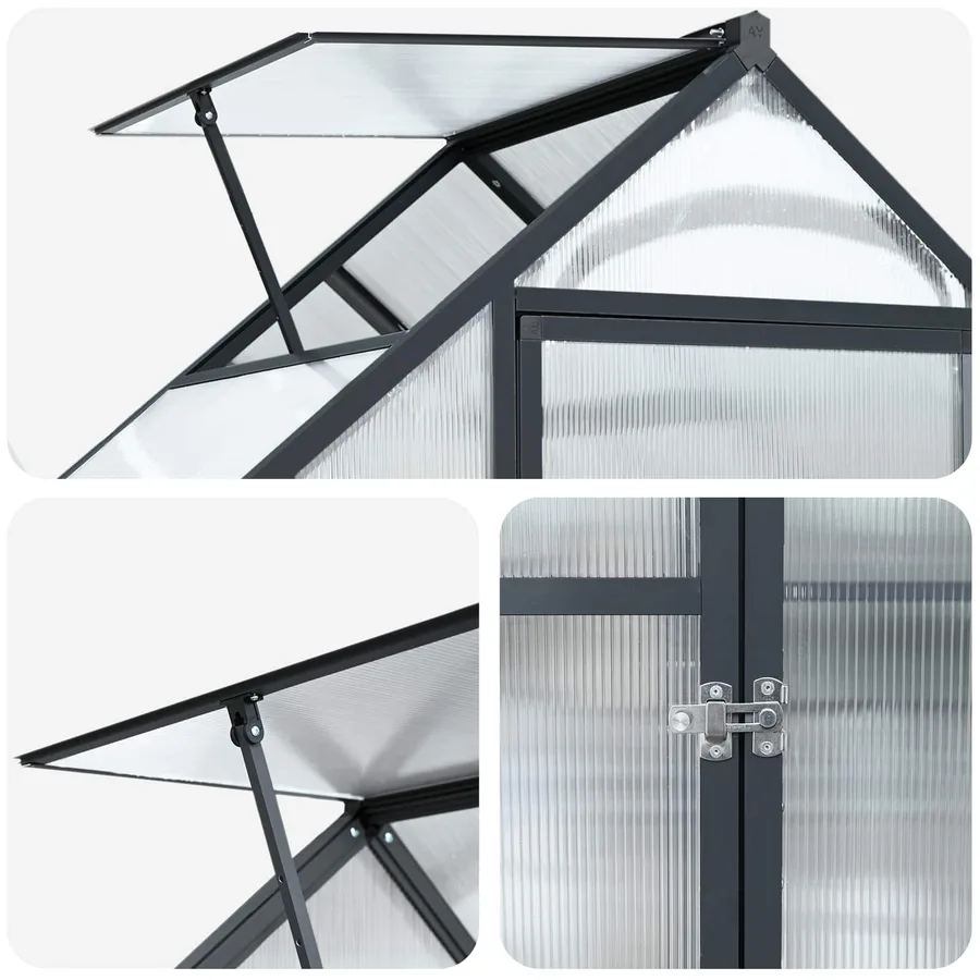 Serre de jardin avec porte Anthracite 183,5 x 63,5 x 207 cm - 7