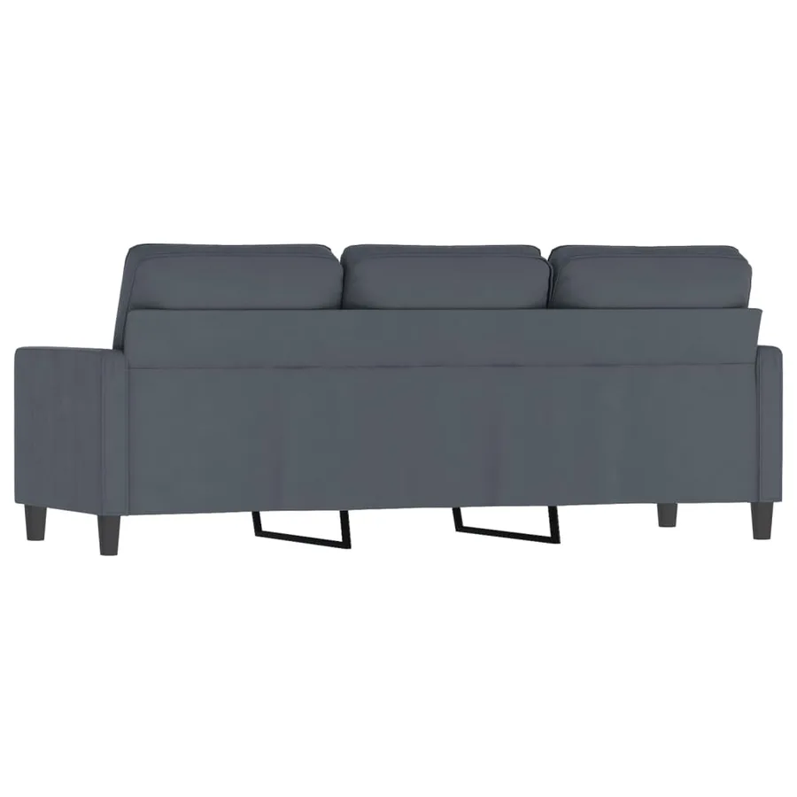Canapé à 3 places Gris foncé 180 cm Velours - 5
