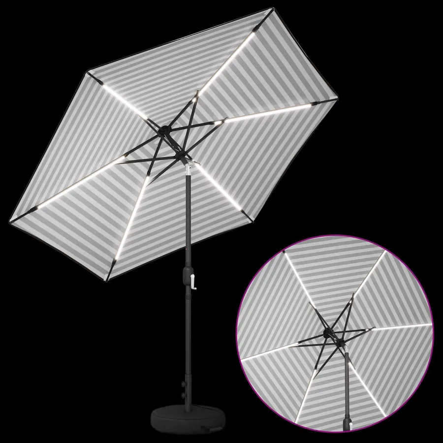 Parasol de jardin avec lumières LED et base 270 x 270 cm - 4