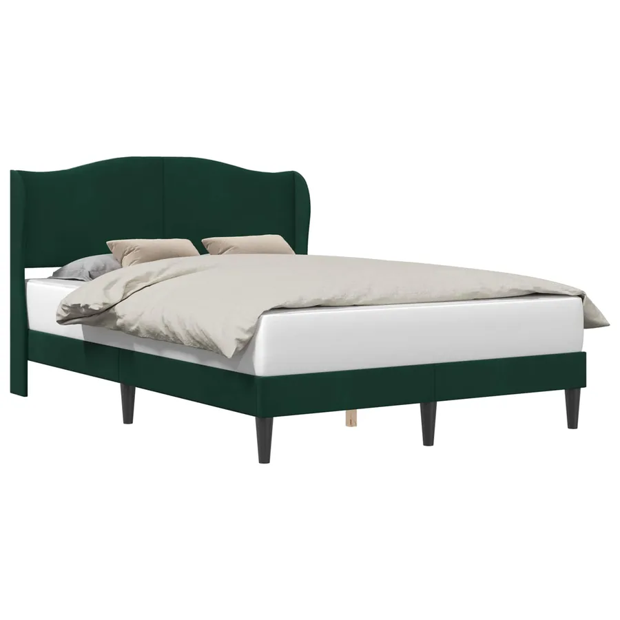 Cadre de lit avec tête de lit Vert foncé 140 x 200 cm Velours - 2
