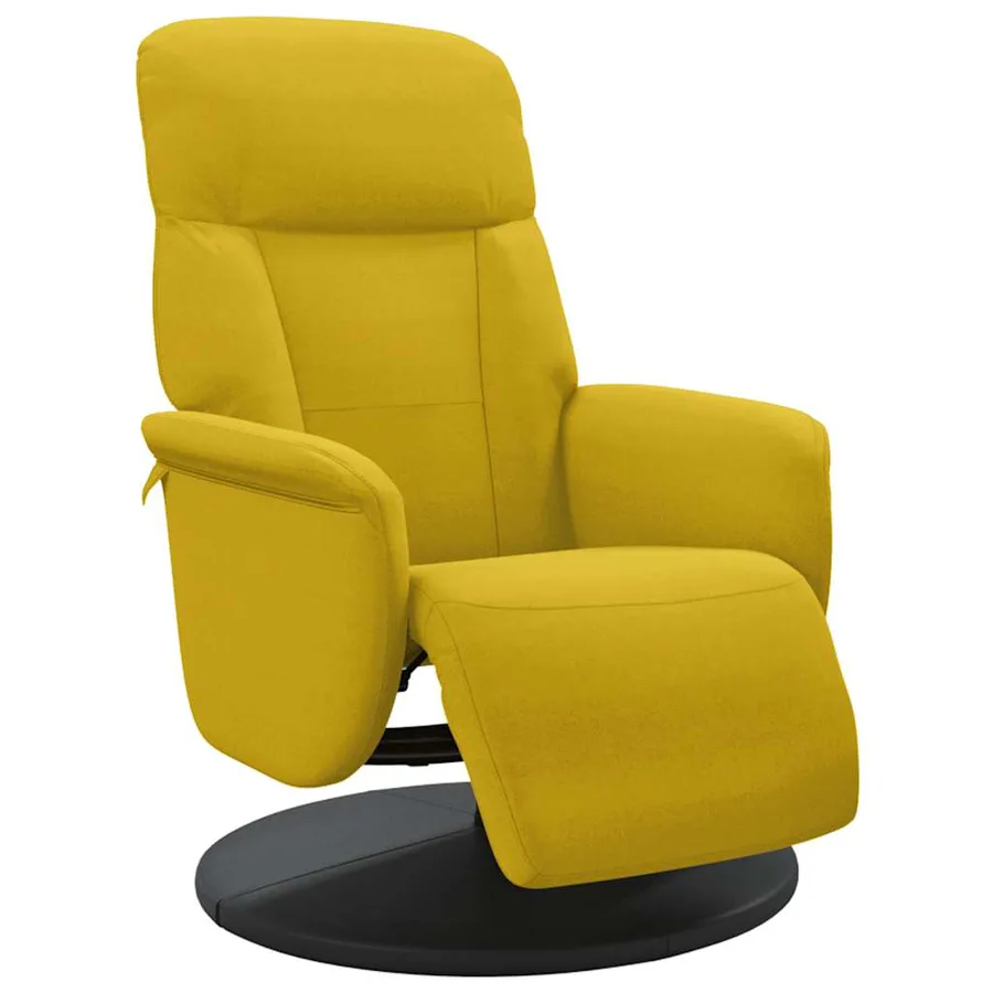Fauteuil inclinable avec repose-pied jaune velours - 2