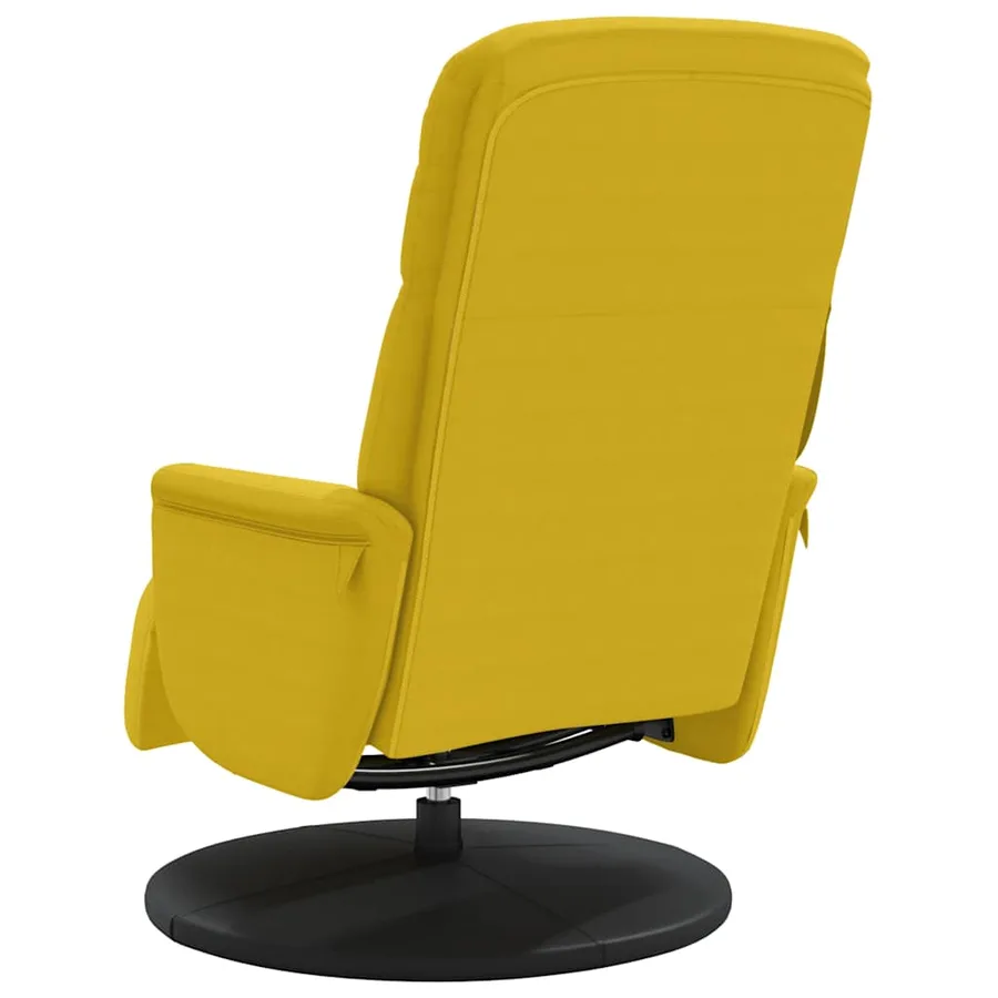 Fauteuil inclinable avec repose-pied jaune velours - 5