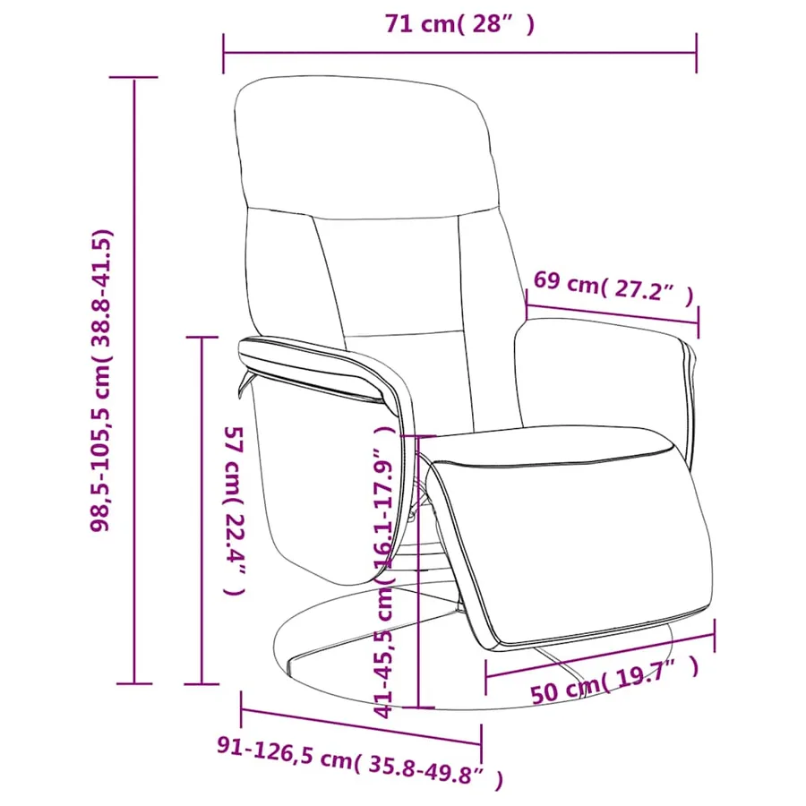 Fauteuil inclinable avec repose-pied jaune velours - 9