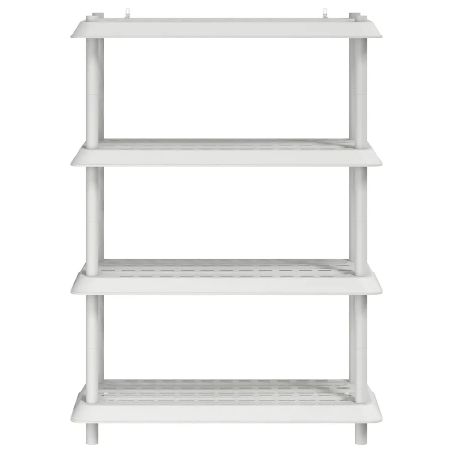 Unité de rangement 4 niveaux 100 x 40 x 136,5 cm PP Blanc - 5