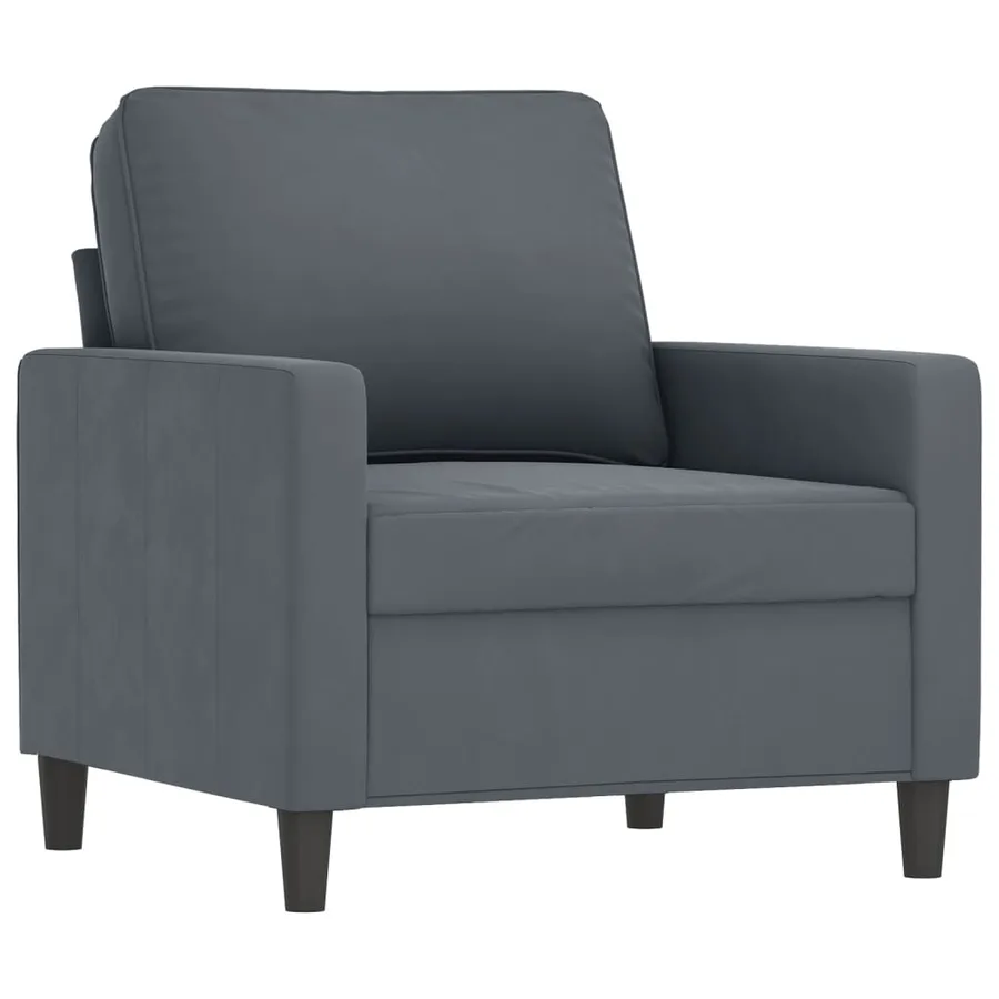 Fauteuil Gris foncé 60 cm Velours - 2