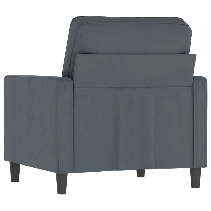 Fauteuil Gris foncé 60 cm Velours - 5