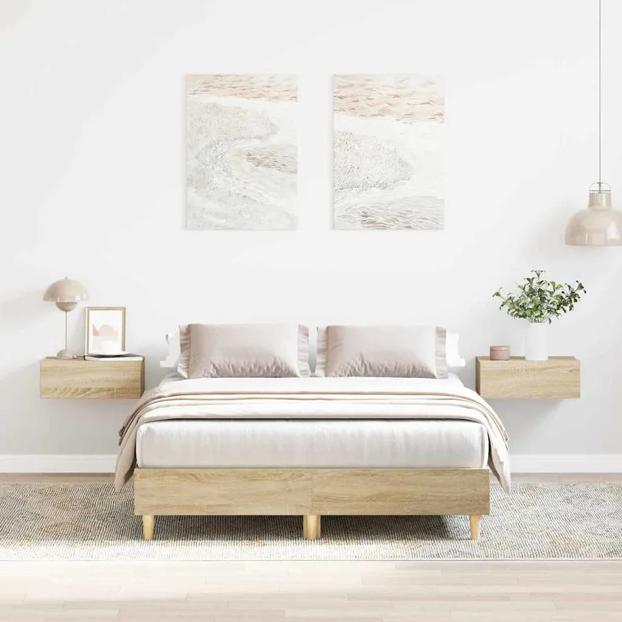 Cadre de lit Sonoma 137 x 190 cm Bois d'ingénierie - 4
