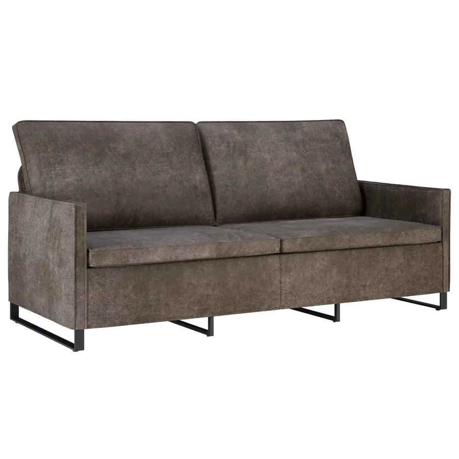 Ensemble de Canapés 2 pcs Gris foncé Tissu en suède synthétique - 4