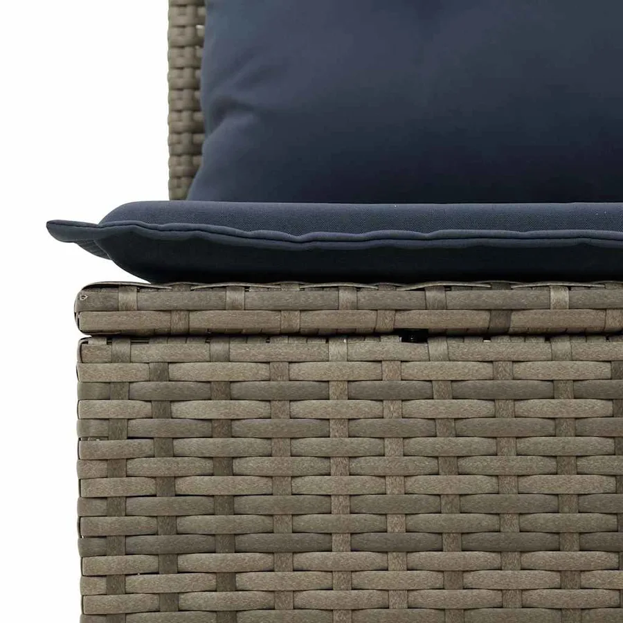 Ensemble de canapé de jardin avec coussin 7 pcs Gris polyrotin - 8