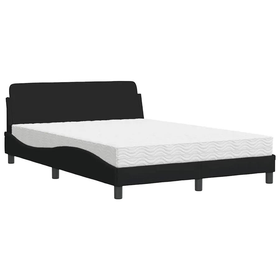 Lit avec matelas Dover noir 140x200 cm tissu - 2