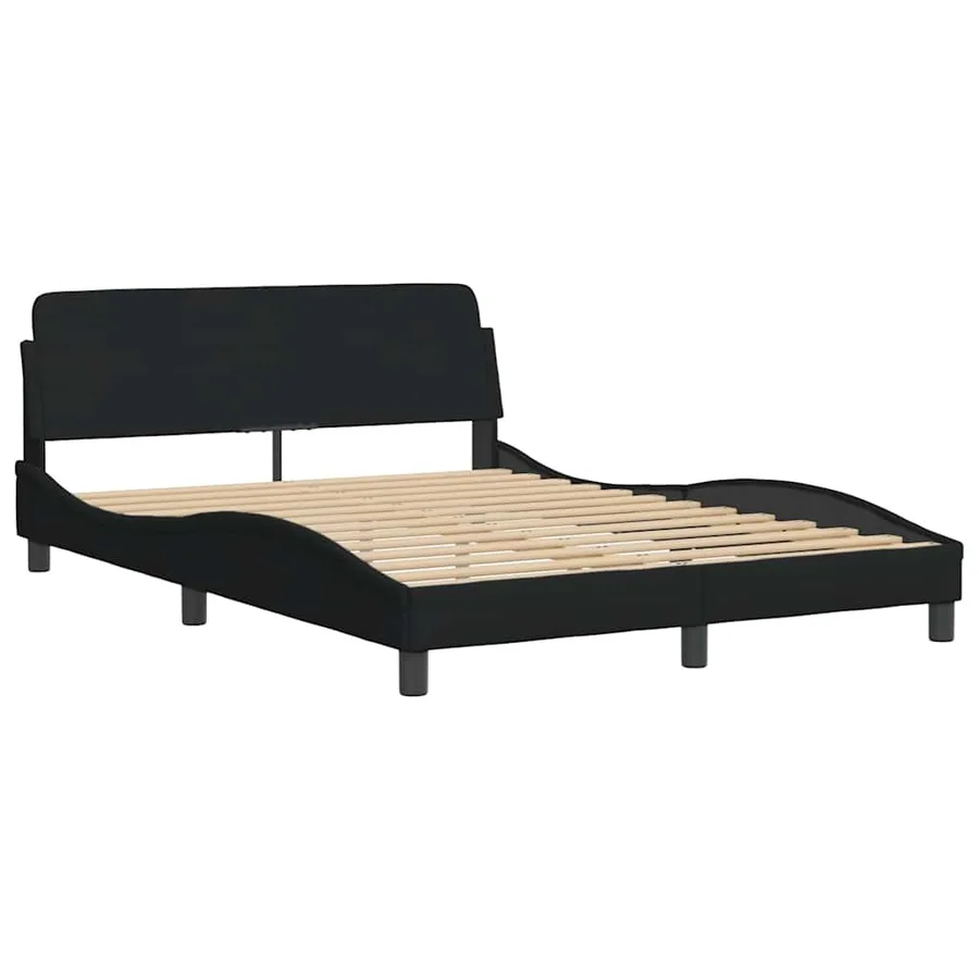 Lit avec matelas Dover noir 140x200 cm tissu - 4