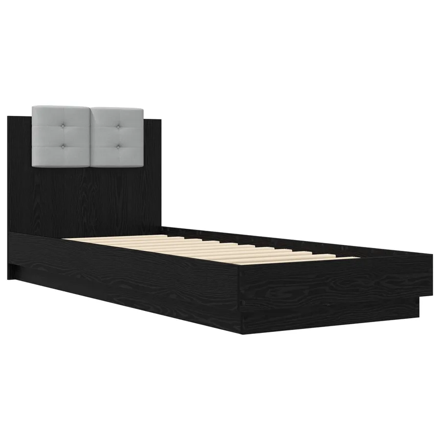 Cadre de lit avec LED Chêne noir 80 x 200 cm Bois d'ingénierie - 2