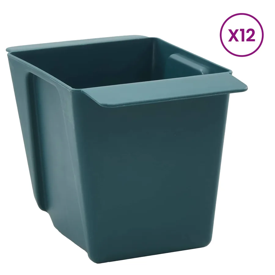 Caisses à fleurs pour palettes Euro 12 pcs Vert 14 x 9 x 9,5 cm - 3
