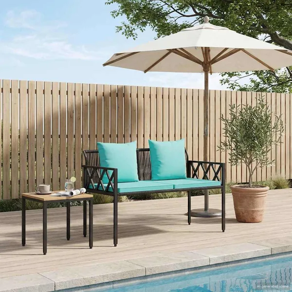 Bancs d'extérieur 2 -Seater 116 x 56 x 75 cm polyrotin