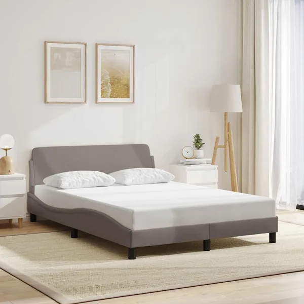 Cadre de lit Dover taupe 140x200 cm tissu