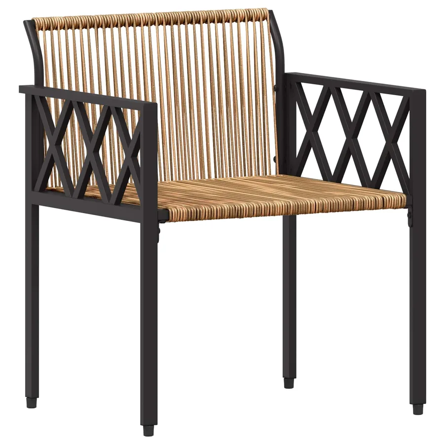 Ensemble de meubles d'extérieur 3 pcs Marron et crème blanche - 5