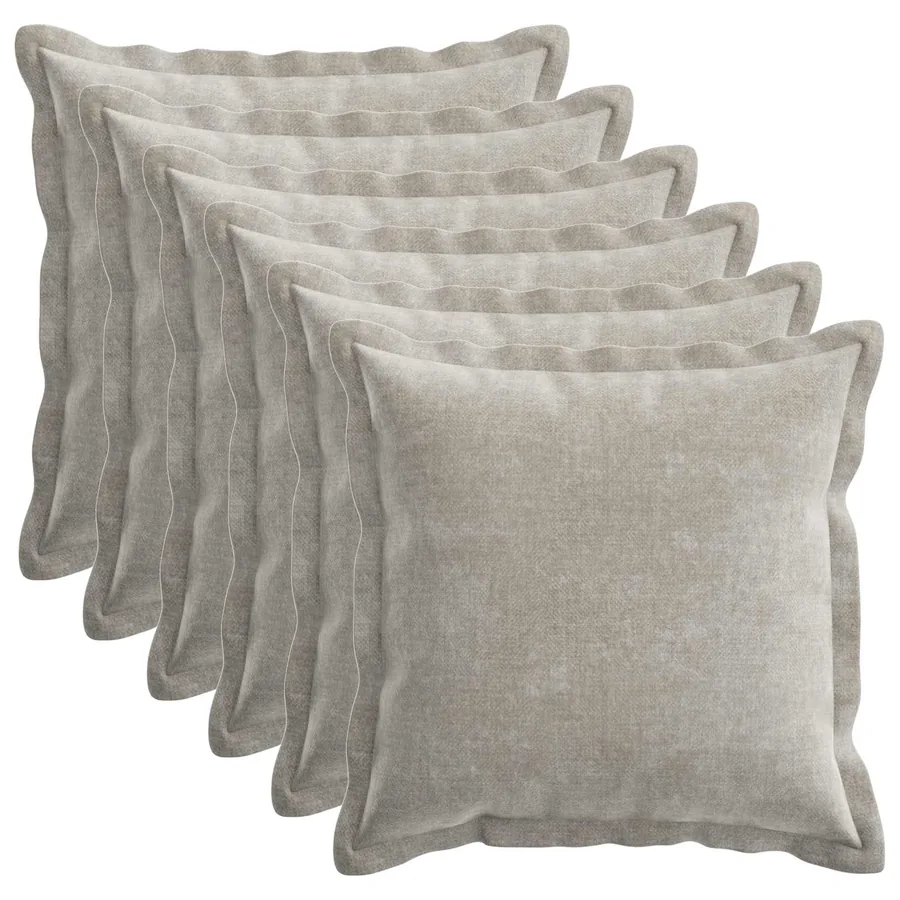 Housse de coussin 6 pcs HOUTEN Gris clair 40 x 40 cm