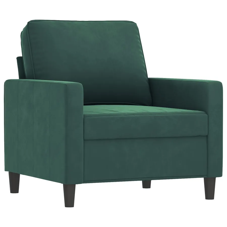 Fauteuil avec repose-pied Vert foncé 60 cm Velours - 4