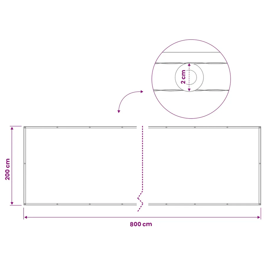 Écran de confidentialité pour balcon 200 x 800 cm - 7