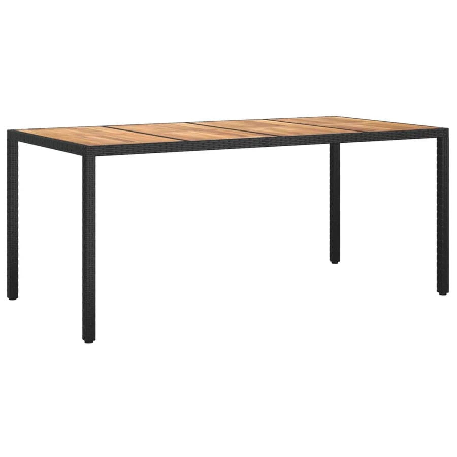 Ensemble à manger jardin 9pcs et coussins noir résine tressée - 6