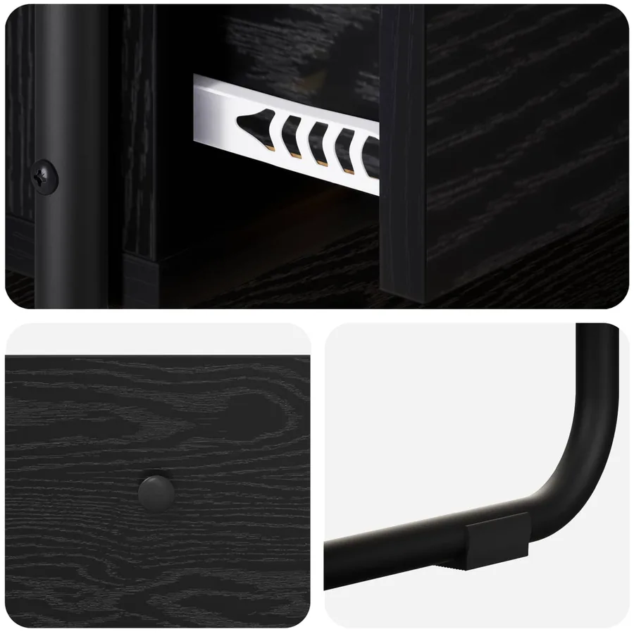 Table console Chêne noir 80 x 40 x 75 cm Bois d'ingénierie - 8