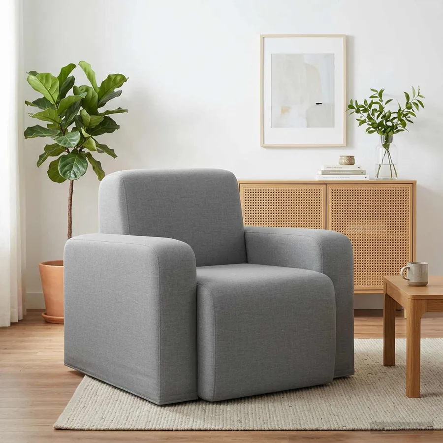 Fauteuil Gris clair Tissu