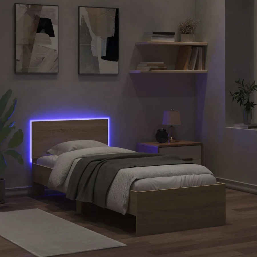 Cadre de lit avec LED Chêne Sonoma 80 x 200 cm - 3