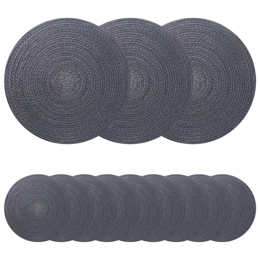 Placemets en jute 12 pcs Gris foncé Ø 30 cm 100 % jute Tossa