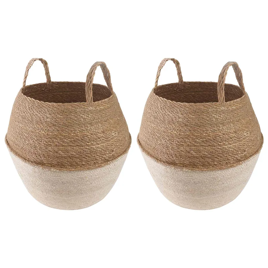 Pot de plante avec poignées 2 pcs Blanc Ø 32 x 32 cm