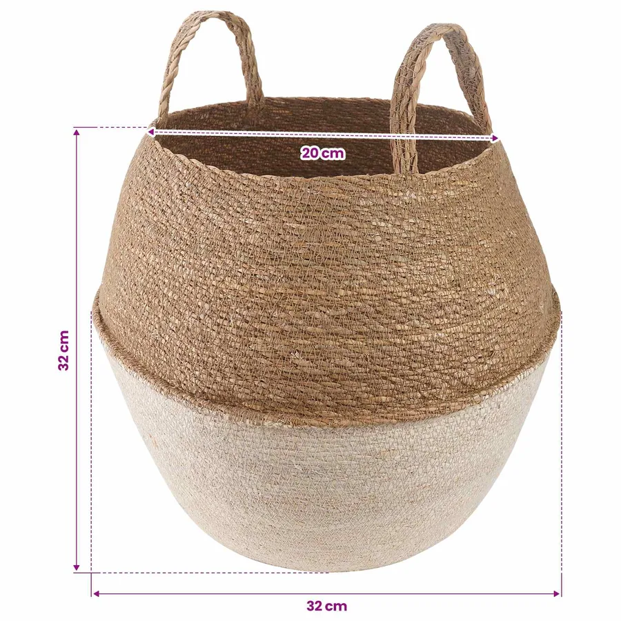 Pot de plante avec poignées 2 pcs Blanc Ø 32 x 32 cm - 5