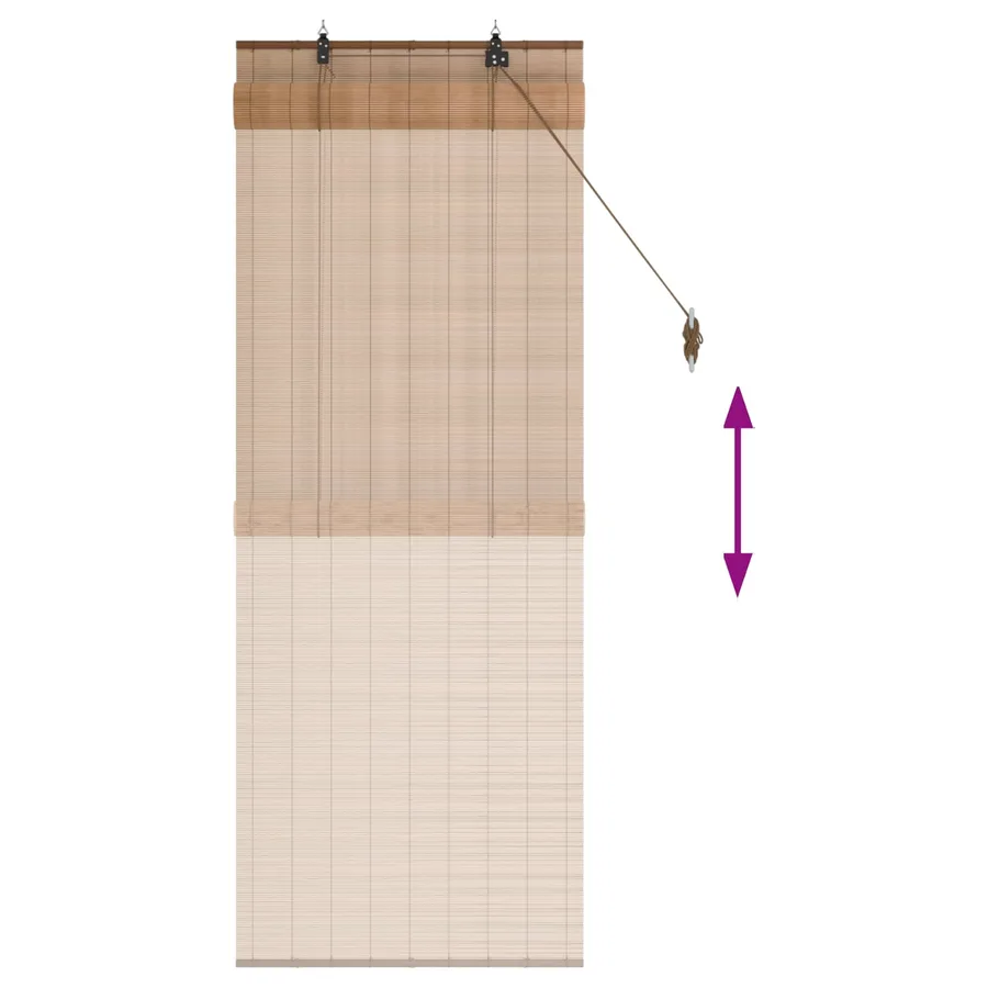 Store enrouleur Marron 50 x 160 cm Bambou - 5
