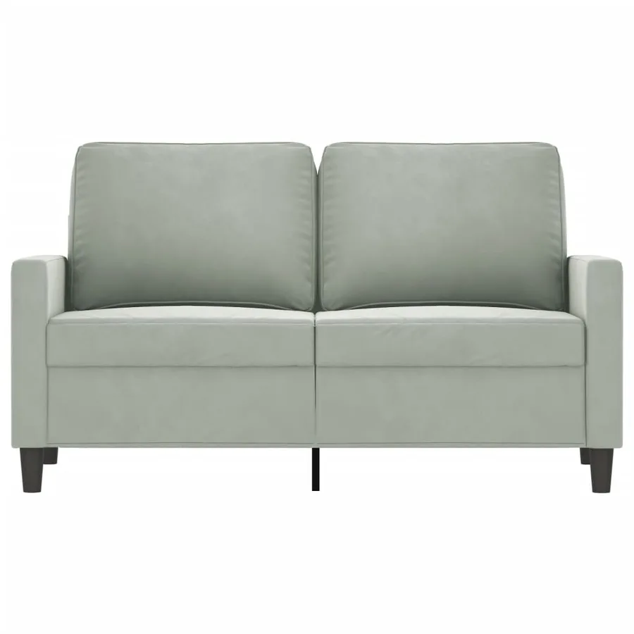 Canapé à 2 places Gris clair 120 cm Velours - 3