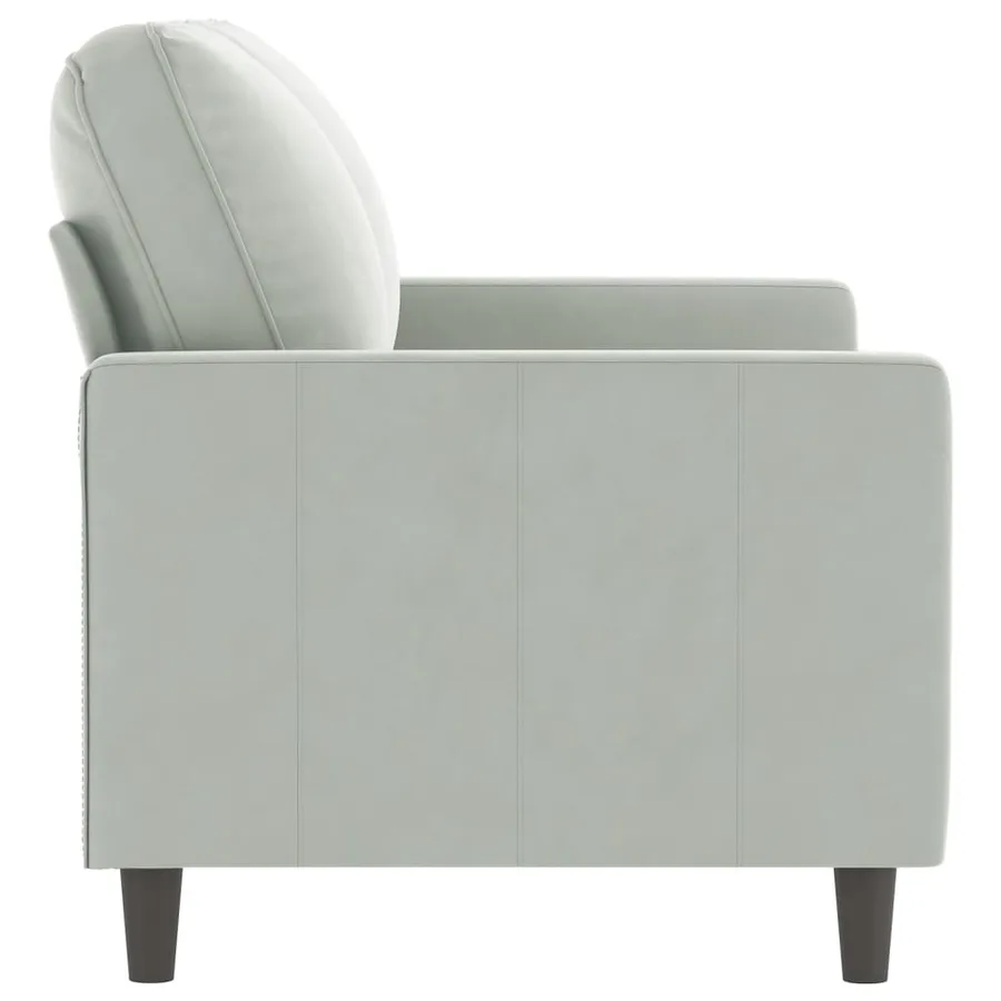 Canapé à 2 places Gris clair 120 cm Velours - 4