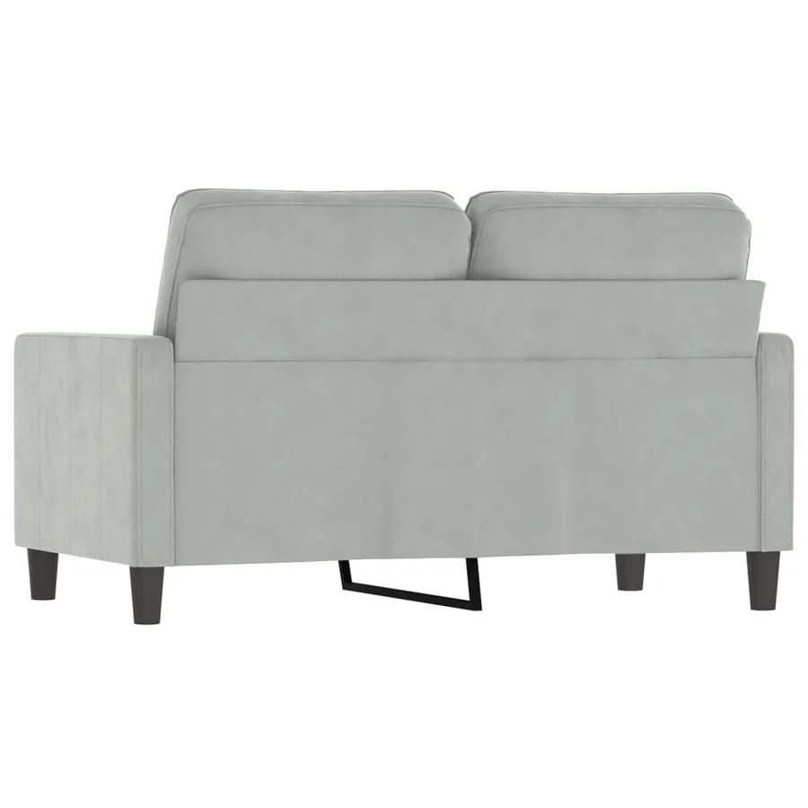 Canapé à 2 places Gris clair 120 cm Velours - 5