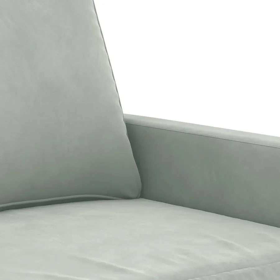 Canapé à 2 places Gris clair 120 cm Velours - 6