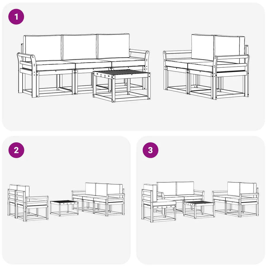 Ensemble de canapés d'extérieur 6 pcs - 6