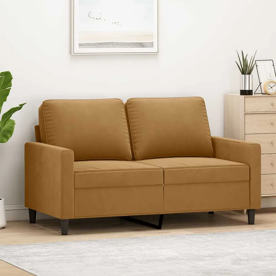 Canapé à 2 places Marron 120 cm Velours